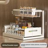 2-Tier Pull Out Under Sink Organizer Multi-Functional Kitchen Cabinet Storage Drawer Basket Spice Bottle Utensil Rack Slide-Out