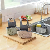 No-Drill Sponge & Brush Holder with Drainage, Adjustable Over-Sink Rack for Faucet, Quick Install