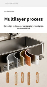 Bathroom Suction Cup Storage Rack Shower Caddy Multi-Functional Towel Holder For Organizing And Drying