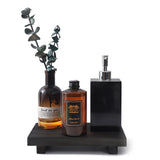 Wood Tray Pedestal Stand Farmhouse Bathroom Decor Decorative Wooden Riser Kitchen Soap Dish Holder for Vanity, Counter, Sink