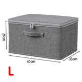 Foldable Storage Box with Cover,Clothes Storage Box with Zipper,Large Capacity Quilt Storage Box Wardrobe Underwear Organizer Bo