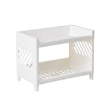 Desktop Double Plastic Storage Shelf Office Stationery Cosmetics Storage Box Kitchen Bathroom Storage Shelf