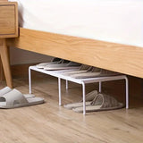 Adjustable Plastic Shoe Rack Multi-Tier Storage Organizer Space Saving for Sneakers Slippers Home Dorm Closet White Gray Modern