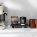 Small Wood Tray Display Stand Farmhouse Bathroom Decor Wooden Soap Pedestal Riser Kitchen Dish Holder for Vanity Counter Sink