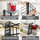 Pot Rack Organizer, 8 Tier Pots and Pans Organizer for Kitchen Organization & Storage, Adjustable Pot Lid Holders & Pan Rack