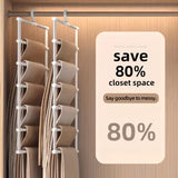 Multi functional pants rack, cloud ladder hanging, folding pants rack, stainless steel pants clip, multi-layer seamless storage