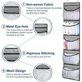 Foldable Wall Hanging Shelves Over The Door Clothes Organizer Storage for Closet with 5 Pockets Organizer for Bedroom Bathroom