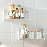 1PC 2PCS Self-adhesive Tape Buckle Holder Bathroom Shampoo Storage Racks Plastic Shelf Storage Organization Shelves Support