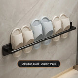 Bathroom Slipper Rack, No-Drill Wall-Mounted Draining Storage Hanging Rack for Toilet Door, Shoe Storage Organizer.