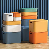 Colorful Plastic Organizers Storage Box With Lid For Toys Underwear Sock Jewelry Lipstick Container Stackable Baskets Bins