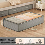 Large Under-Bed Storage Boxes,Stackable Durable Non-Woven Fabric Clothes Organizer Bins , for Bedroom Wardrobe Organization