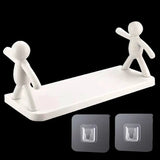 1PC 2PCS Self-adhesive Tape Buckle Holder Bathroom Shampoo Storage Racks Plastic Shelf Storage Organization Shelves Support