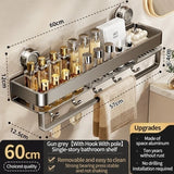 Bathroom Suction Cup Storage Rack Shower Caddy Multi-Functional Towel Holder For Organizing And Drying