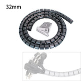 2m 8/10/16/22/28/32/42mm Cable Protector Wire Organizer Computer Cord Protective Bite Tube Clip Management Tool Spiral Winder