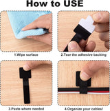 Reusable Cable Ties Fastening Wire Organizer Cord Rope Holder Self Adhesive Adjustable Cord Organizer Straps Desk Management