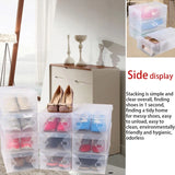 12 Piece Transparent Shoe Box Stackable Shoe Box Storage Plastic Shoe Box Dustproof Sports Shoe Box, Optional Specifications