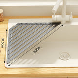 Foldable Drain Rack Kitchen Sink Organizer withTowel BarAdjustable Over Sink Drainer for Dishes, Glasses, Pots & Pans