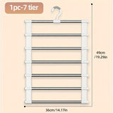 Multi functional pants rack, cloud ladder hanging, folding pants rack, stainless steel pants clip, multi-layer seamless storage