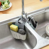 No-Drill Sponge & Brush Holder with Drainage, Adjustable Over-Sink Rack for Faucet, Quick Install
