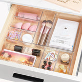 Drawer Organizers Clear Plastic Tub Containers for Bathroom Dressing Table Storage, Home Organization Makeup Kit