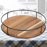 360 Degree Rotating Lazy Susan Turntable Versatile Condiment Organizer Round Wooden for Home Kitchen Pantry