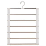 7 Layers Stainless Steel Pants Hanger Space Saving Closet Organizer Trousers Rack Non-Slip Wardrobe Storage Clothes Rack