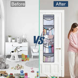 Foldable Wall Hanging Shelves Over The Door Clothes Organizer Storage for Closet with 5 Pockets Organizer for Bedroom Bathroom