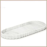 Silicone Bathroom Oval Tray, Decorative Vanity Trays, 12in x 5in, Sponge Holders, Kitchen Countertop/Sink Organizers, Perfumes, Plants, Lotion Bottles, Soap, Jewelry & Key Trinkets, Marble Pattern