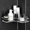 1pc Stainless Steel Corner Shower Caddy, No-Drilling Wall-Mounted Bathroom Organizer, Multi-functional Storage Shelf For Kitchen