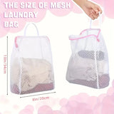 2pcs Honeycomb Mesh Laundry Bags with Handles,Durable Polyester Fabric, Versatile Rectangular Zipper Design for Delicate Clothes