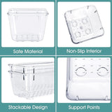 25Pcs Clear Plastic Drawer Organizer Set, 4 Sizes Desk Divider Bins for Makeup Jewelry Gadgets Kitchen Bathroom Office
