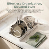 Slide Rail Pull Out Tray Organizer Adjustable Dish Storage Rack Practical Holder For Kitchen Cabinet Pots Pans Household