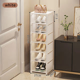 Shoe rack Small shoe cabinet widened against the wall door shoe rack small narrow household storage rental multi-storey