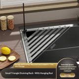 Foldable Drain Rack Kitchen Sink Organizer withTowel BarAdjustable Over Sink Drainer for Dishes, Glasses, Pots & Pans