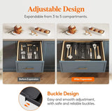 Kitchen Silverware Drawer Organizer Expandable Utensil Tray Adjustable for Spoons Forks Knives Flatware and Cutlery Organizer