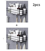 Japanese-style wrought iron bathroom shelf wall-mounted shower gel storage rack toilet free punch toiletry stand