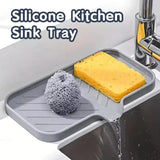 Silicone Faucet Pad Sink Tray Soap Sponge Storage Rack Soap Tray Kitchen Storage Rack Sponge Drainage Pad Soap Dispenser Kitchen