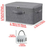 2pcs Set: 1pc Storage Box & 1pc Metal Combination Lock Large Thick Foldable Storage Bin, Ideal for Wardrobe Clothing Organization And Living Room Clutter Management