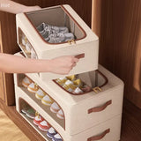 Under Bed Shoe Storage Organizer For Closet Shoes Container Boxes With Sturdy Handles And Clear Window,Foldable Shoe Rack Holder
