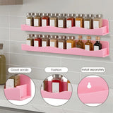 Spice Rack Wall Mounted, Colorful Plastic Seasoning Organizer Shelf, No Drilling Kitchen Storage Rack for Spices Jars and Condiments