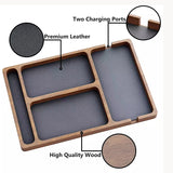ooden Office Desktop Storage Box Solid Wood Partition Storage Box Mobile Phone Headphone Debris Storage Box Wooden Storage Tray
