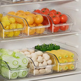 Large-capacity transparent refrigerator storage box, space-saving kitchen food cabinet organizer, easy-pull out design