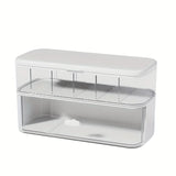 Transparent Desktop Cable Organizer Box with Lid Cord & Charger Storage Solution,No Power Needed,Compact Design for Home Storage
