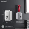 MENGNI Toothpaste Dispenser Wall-Mounted Bathroom Toothpaste Squeezer Punch-Free Toothbrush Holder Rack manual operation