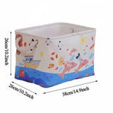 Large Capacity Clothing Sorting Box with Rope HandleCartoon Folding Linen Storage Basket for Toys Underwear Socks Organizer