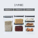 460-1800ml Sets Stackable Kitchen Sealed Jar Plastic Food Storage Box Multigrain Tank Bottle Dried Fruit Tea Storage Containers