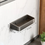 Grey Wall-Mounted Kitchen Spice Rack Kitchen Storage Rack Household Multifunctional Carbon Steel Storage Box Kitchen Accessories