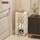 Shoe rack Small shoe cabinet widened against the wall door shoe rack small narrow household storage rental multi-storey