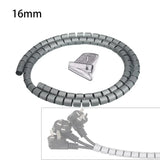 2m 8/10/16/22/28/32/42mm Cable Protector Wire Organizer Computer Cord Protective Bite Tube Clip Management Tool Spiral Winder