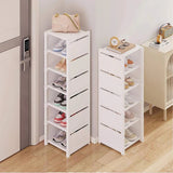 Shoe rack Small shoe cabinet widened against the wall door shoe rack small narrow household storage rental multi-storey